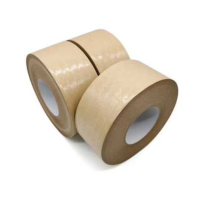 Ενισχυμένη φίμπεργκλας Flatback Kraft εγγράφου ταινία δεμάτων εγγράφου ταινιών αυτοκόλλητη