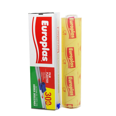 Η μαλακή κουζίνα PVC PE συνήθειας προσκολλάται βαθμός τροφίμων περικαλυμμάτων που η πλαστική φρέσκια κράτηση προσκολλάται ταινία με τον κόπτη